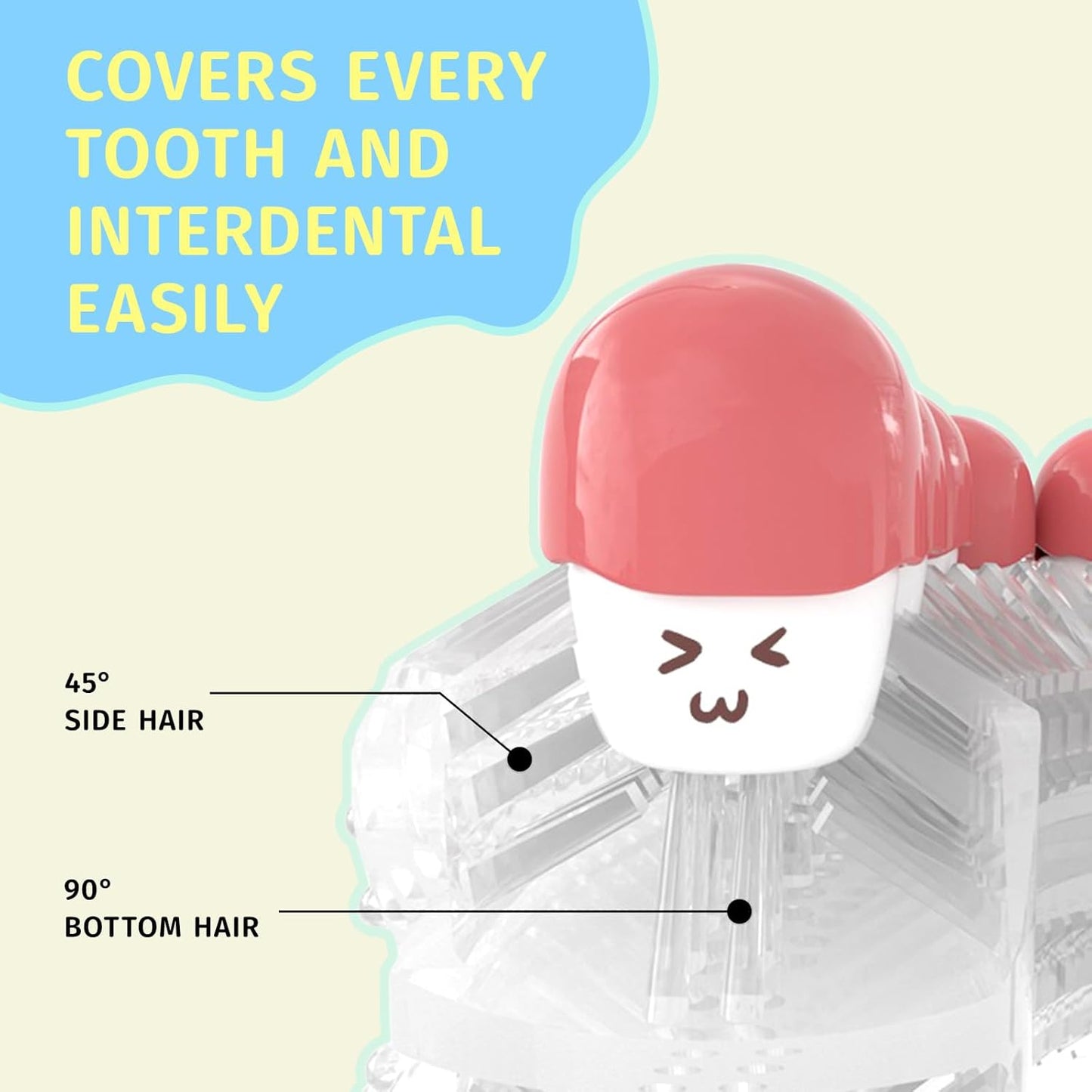 Kids U Shaped Electric Toothbrush,Auto Sonic Baby Toothbrush,Cartoon Dinosaur 360-Degree Cleaning IPX7 Waterproof Design(2-7Y)