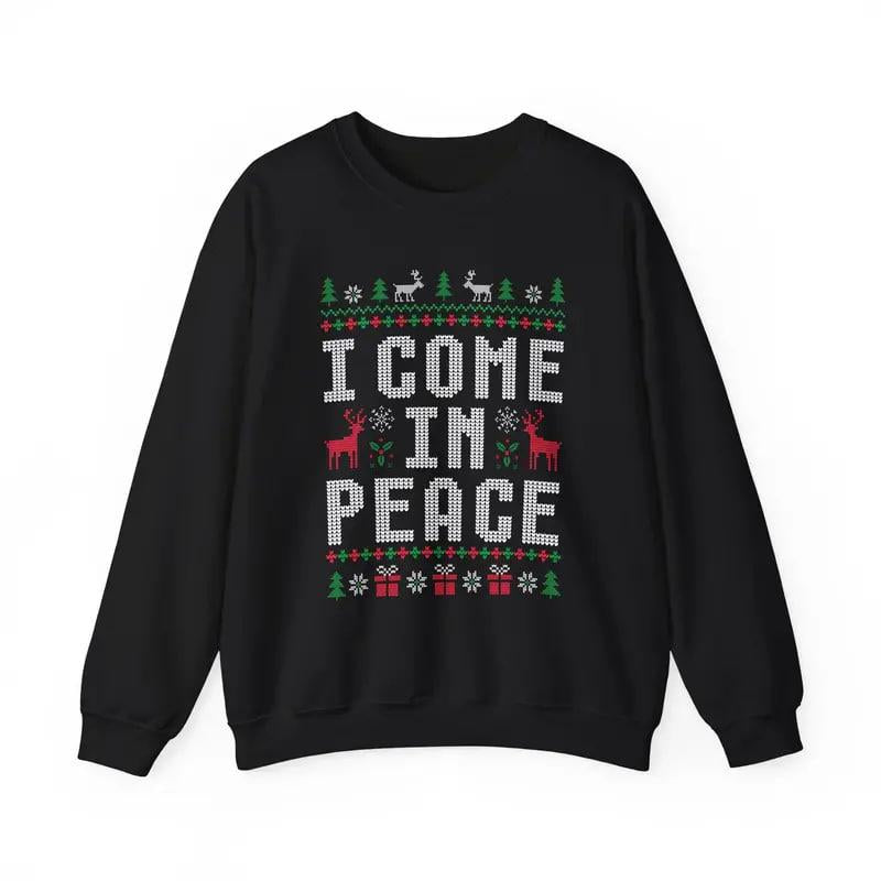 Funny Ugly Christmas Sweatshirts for Couples, Cute Matching Holiday Outfits, plus 'I Come in Peace' Sweatshirt for Festive Style